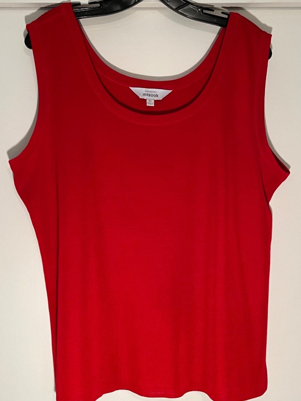 Misook Red Sleeveless Knit Tank Top XL Career Scoop Neck Shell - Picture 3 of 6